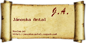 Jánoska Antal névjegykártya