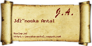 Jánoska Antal névjegykártya